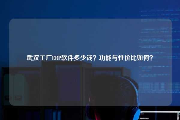 武汉工厂ERP软件多少钱？功能与性价比如何？