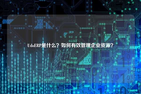 UdoERP是什么？如何有效管理企业资源？