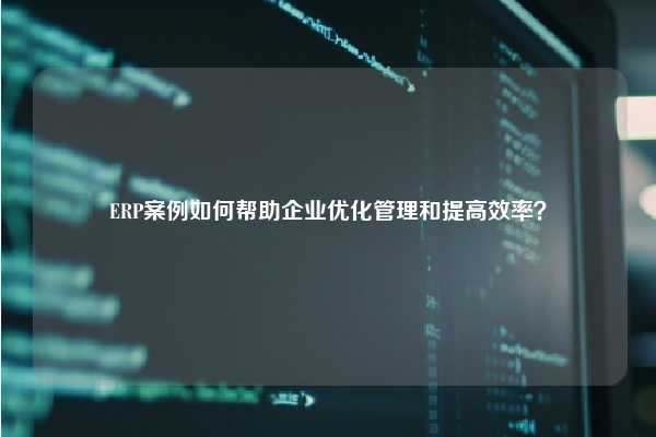 ERP案例如何帮助企业优化管理和提高效率？