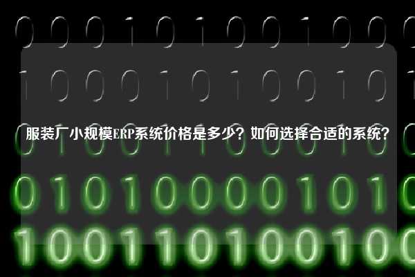 服装厂小规模ERP系统价格是多少？如何选择合适的系统？