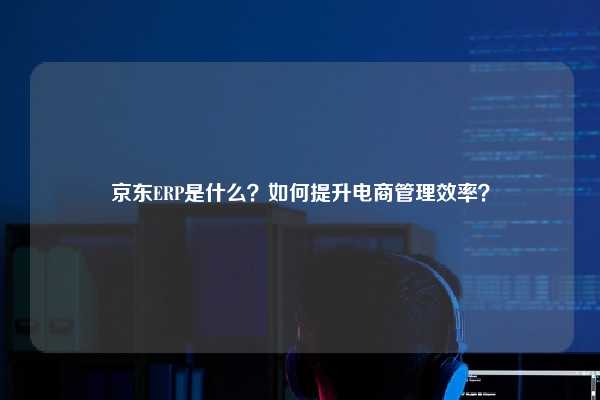 京东ERP是什么？如何提升电商管理效率？