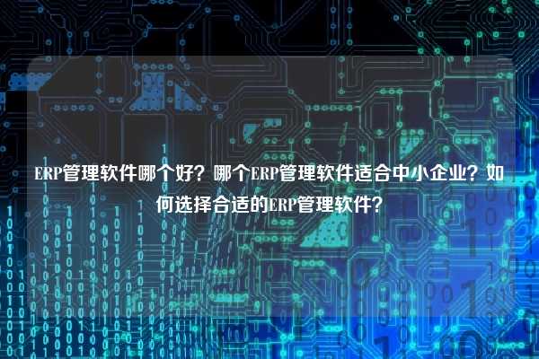 ERP管理软件哪个好？哪个ERP管理软件适合中小企业？如何选择合适的ERP管理软件？