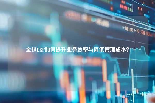 金蝶ERP如何提升业务效率与降低管理成本？