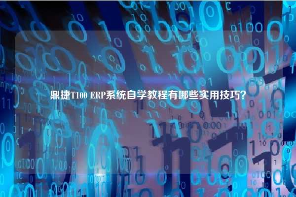 鼎捷T100 ERP系统自学教程有哪些实用技巧？