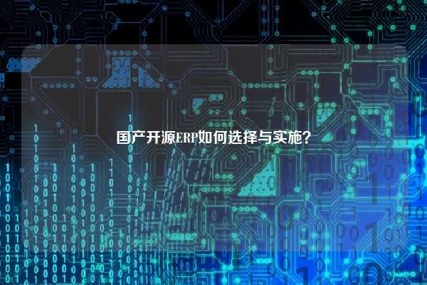 国产开源ERP如何选择与实施？