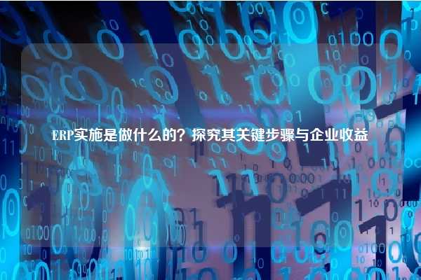 ERP实施是做什么的？探究其关键步骤与企业收益