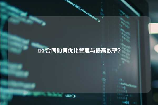 ERP合同如何优化管理与提高效率？