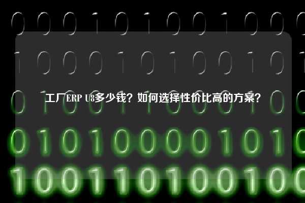 工厂ERP U8多少钱？如何选择性价比高的方案？