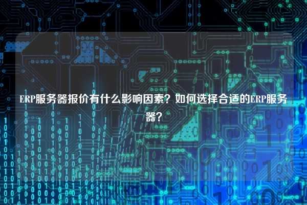 ERP服务器报价有什么影响因素？如何选择合适的ERP服务器？