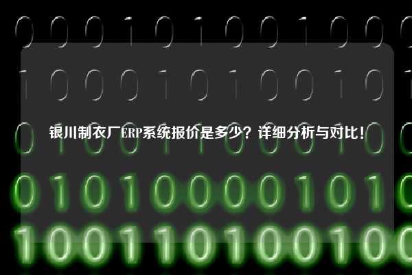 银川制衣厂ERP系统报价是多少？详细分析与对比！