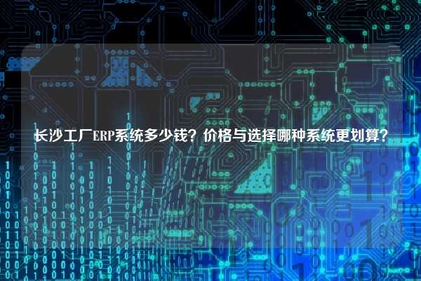 长沙工厂ERP系统多少钱？价格与选择哪种系统更划算？