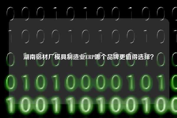 湖南铝材厂模具制造业ERP哪个品牌更值得选择？