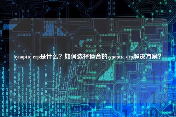 synoptic erp是什么？如何选择适合的synoptic erp解决方案？