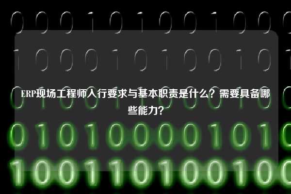 ERP现场工程师入行要求与基本职责是什么？需要具备哪些能力？