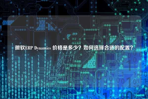 微软ERP Dynamics 价格是多少？如何选择合适的配置？