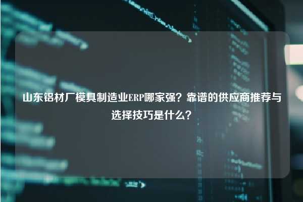 山东铝材厂模具制造业ERP哪家强？靠谱的供应商推荐与选择技巧是什么？