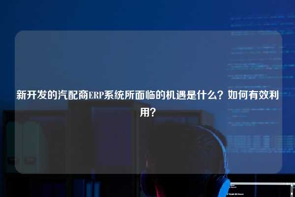 新开发的汽配商ERP系统所面临的机遇是什么？如何有效利用？