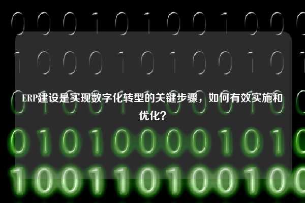 ERP建设是实现数字化转型的关键步骤，如何有效实施和优化？