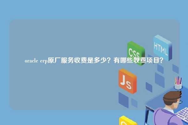 oracle erp原厂服务收费是多少？有哪些收费项目？