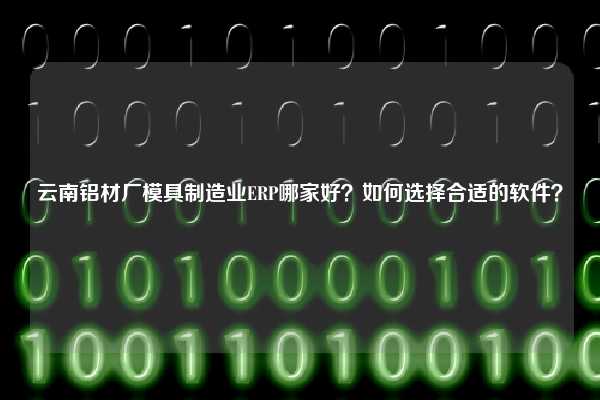 云南铝材厂模具制造业ERP哪家好？如何选择合适的软件？