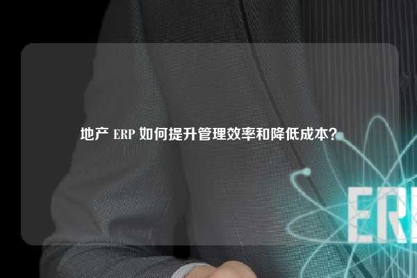 地产 ERP 如何提升管理效率和降低成本？