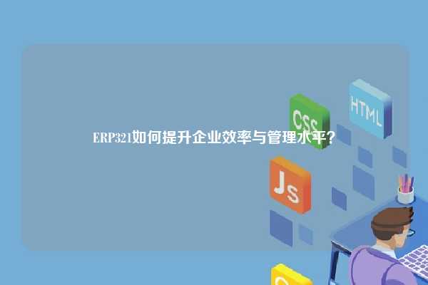 ERP321如何提升企业效率与管理水平？