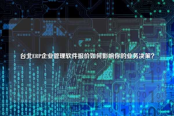 台北ERP企业管理软件报价如何影响你的业务决策？