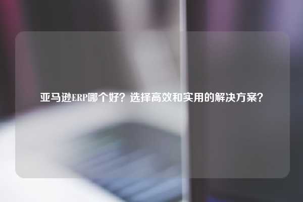 亚马逊ERP哪个好？选择高效和实用的解决方案？