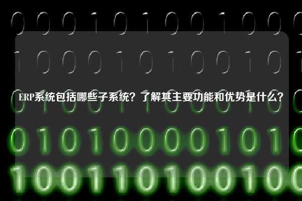 ERP系统包括哪些子系统？了解其主要功能和优势是什么？