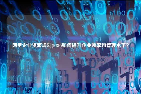 阿里企业资源规划(ERP)如何提升企业效率和管理水平？