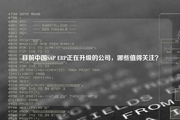 目前中国SAP ERP正在升级的公司，哪些值得关注？