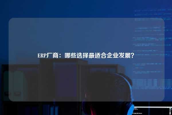 ERP厂商：哪些选择最适合企业发展？