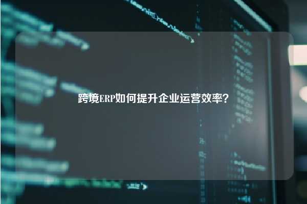 跨境ERP如何提升企业运营效率？