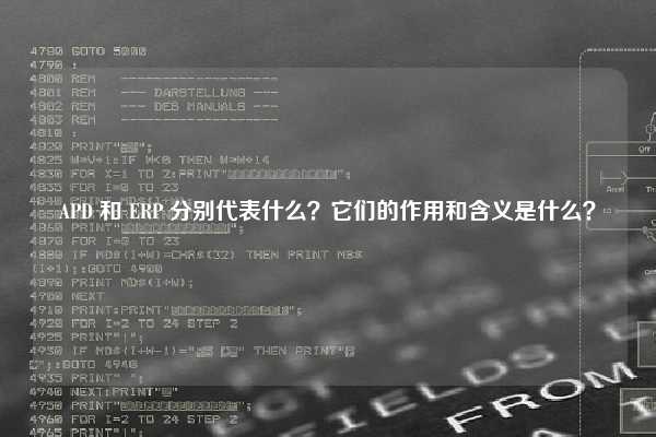 APD 和 ERP 分别代表什么？它们的作用和含义是什么？