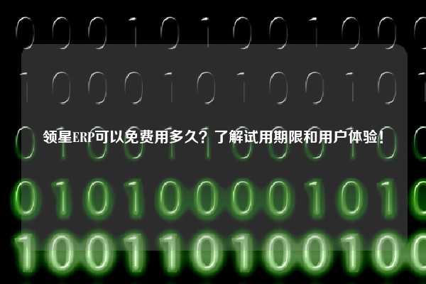 领星ERP可以免费用多久？了解试用期限和用户体验！