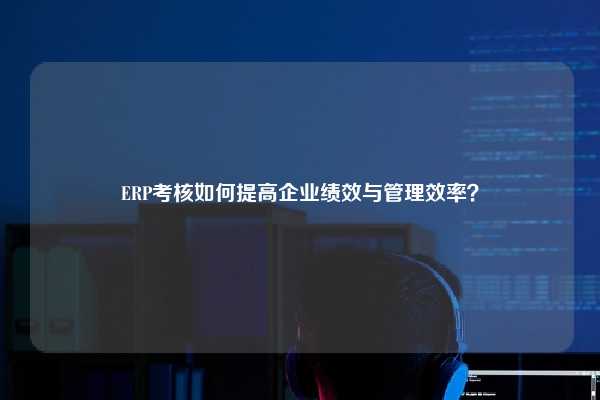 ERP考核如何提高企业绩效与管理效率？