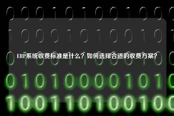 ERP系统收费标准是什么？如何选择合适的收费方案？